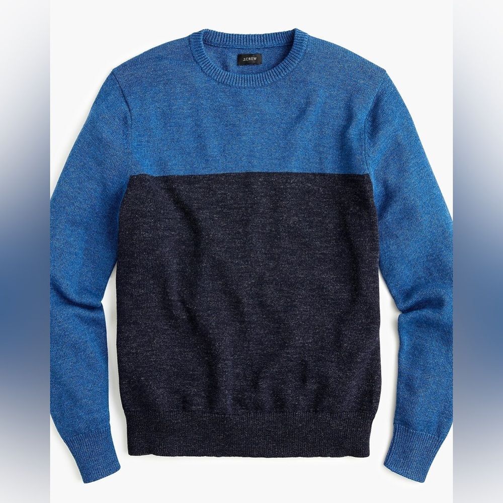 J Crew Cotton-wool colorblock crewneck sweater